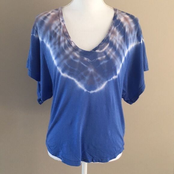 Splendid Blue Tie Dye Wide Short-sleeve Shirt - Picture 1 of 5